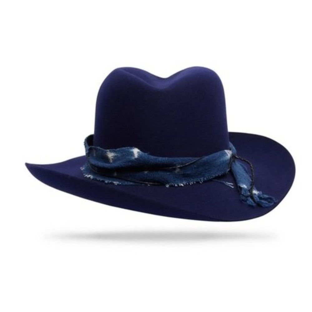 Worth & Worth Vagabond Felt Fedora Hat in Electric Blue - NWOT - Picture 2 of 16